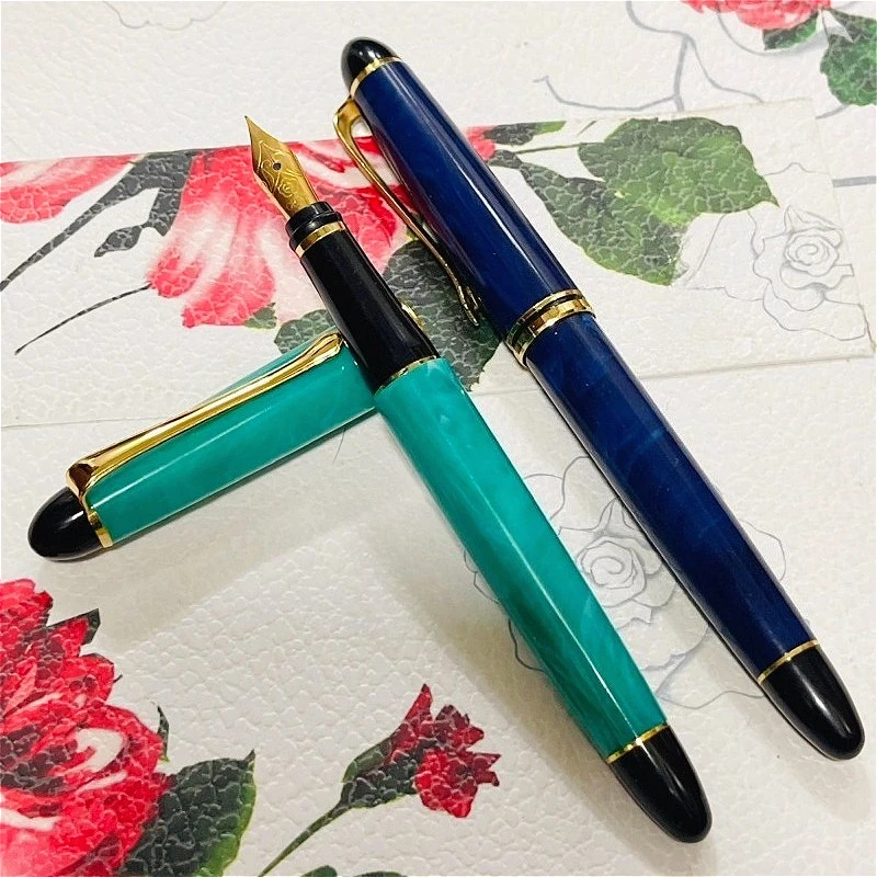 

Ручка-роллер Practice Pen Hero Sky Blue Brown, с наконечником из иридия, золотистая, F 0.5 мм, для письма, школьные принадлежности