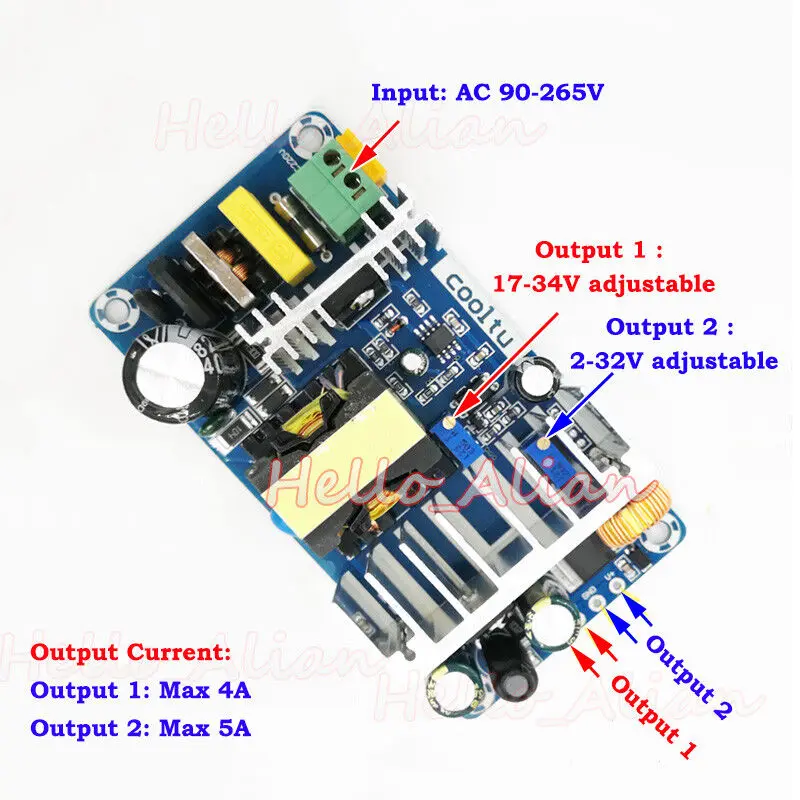 AC-DC Converter 110V 220V 230V to 5V 12V 24V Dual Output Switching Power Module Supply Board Isolated