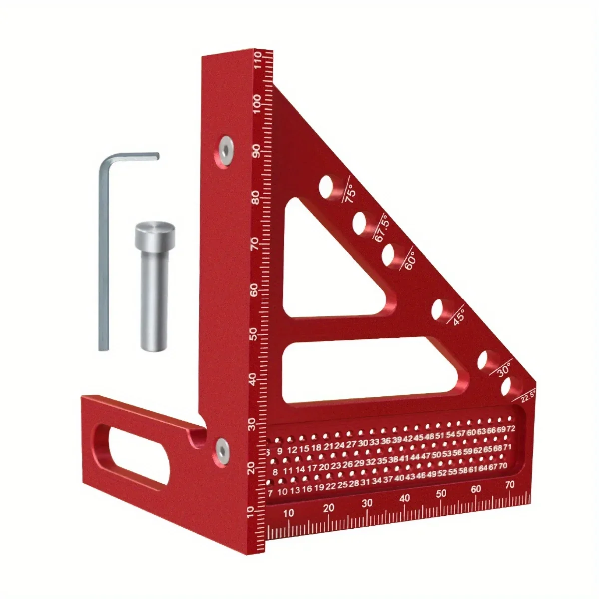 Aluminiumlegierung 3D Holzbearbeitungs-Winkelstock, Mehrzweck-Dreieck-Messlineal, Winkelmesser-Markierungswerkzeug für die Tischlerausrichtung – Detail 16