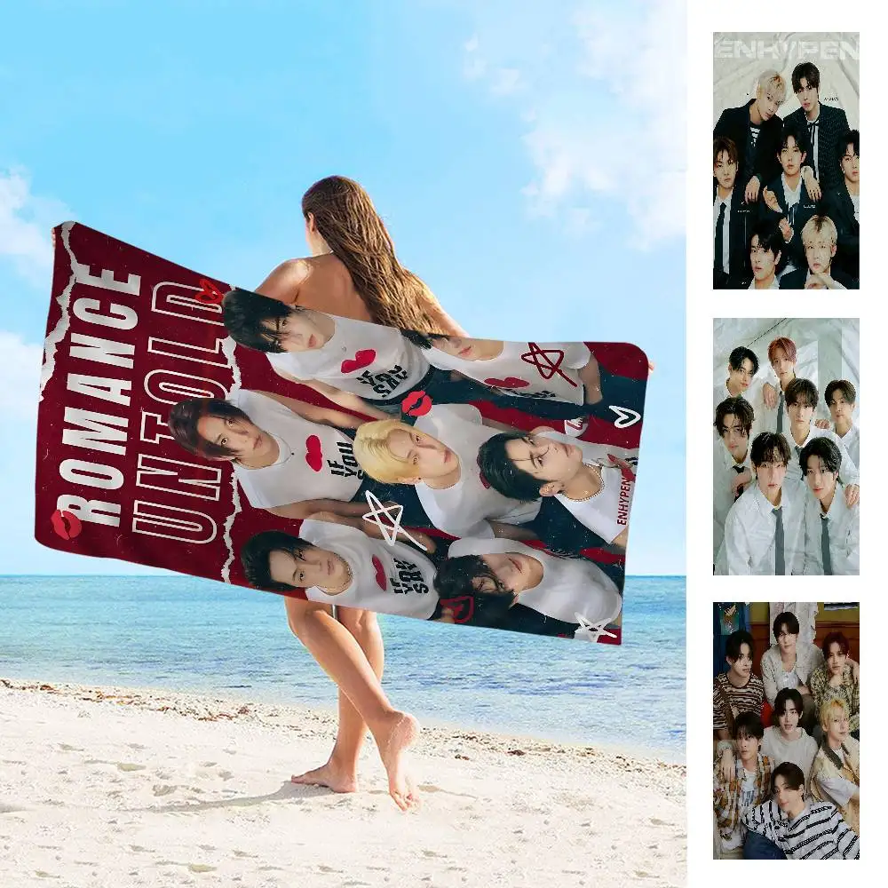 Kpop Man E-ENHYPEN Big Microfiber Beach Towels Quick Dry To…