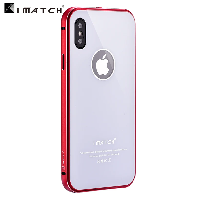 

Imatch Luxury Metal Bumper for iPhone X XS with 9H Hardness Tempered Glass Back Cover Direct Selling Original Apple Accessory
