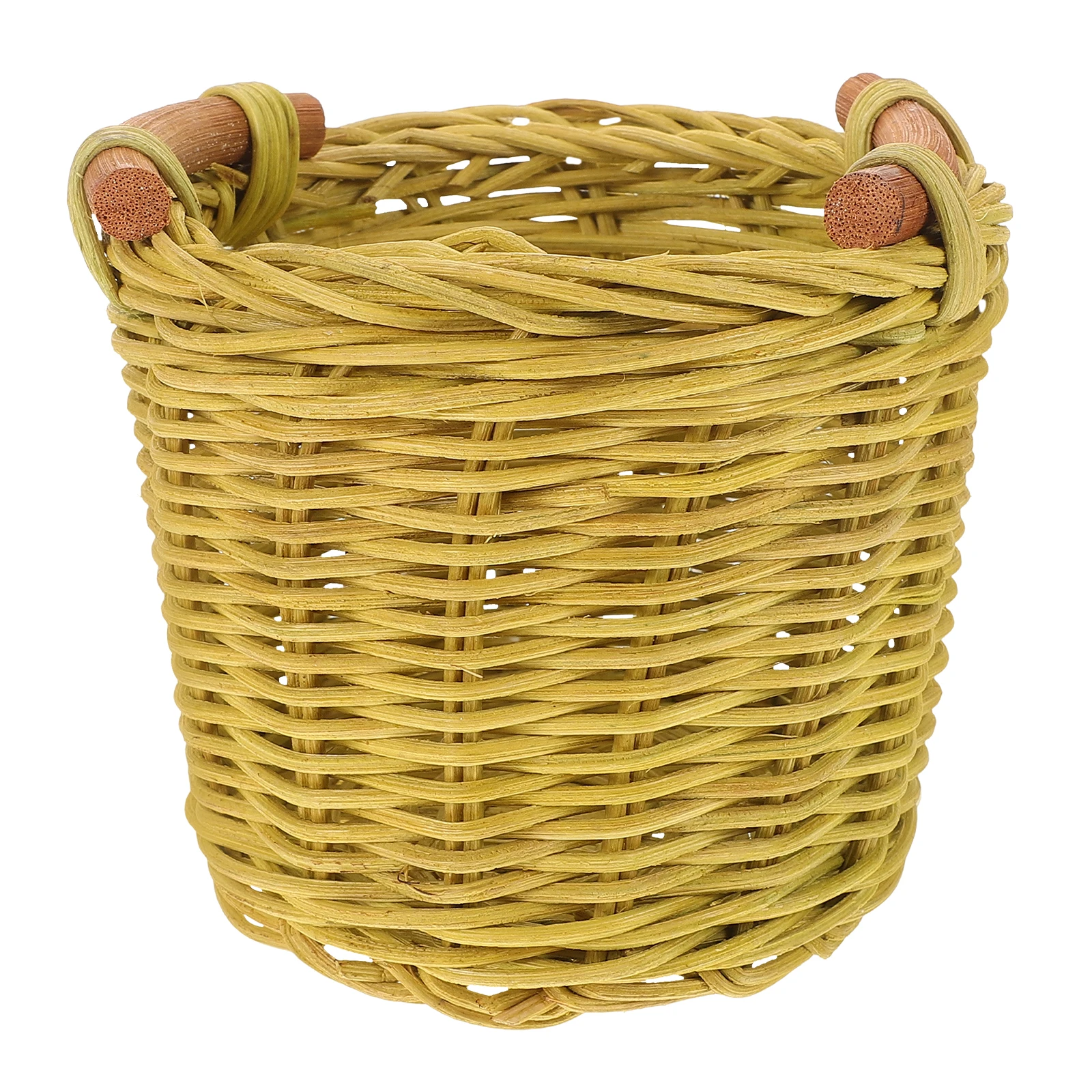 

Handwoven Storage Basket Imitation Rattan Durable Rustic Decoration Picnic Flower Basket Multi-Function Sundries Snacks