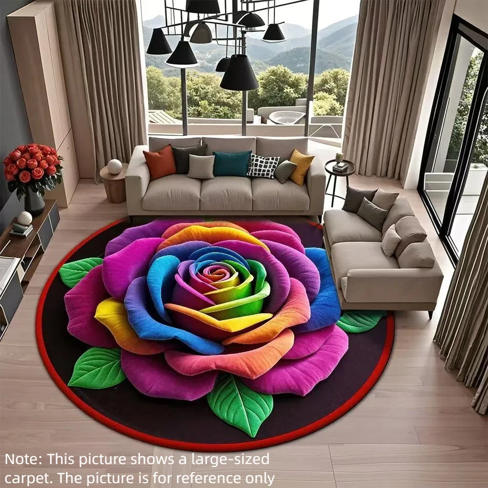 

Creative Non-slip Rose Floor Mat Quick Dry Absorbent Bathroom Rug Wear-resistant Dirt-resistant Blanket for Living Room Bedroom