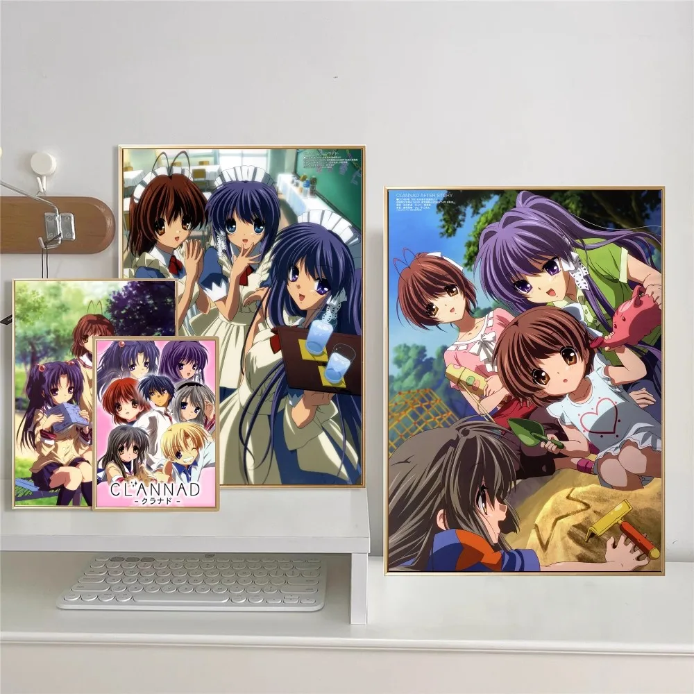 Anime CLANNAD Whitepaper Poster Waterproof Paper Sticker Coffee House Bar Posters Wall Stickers