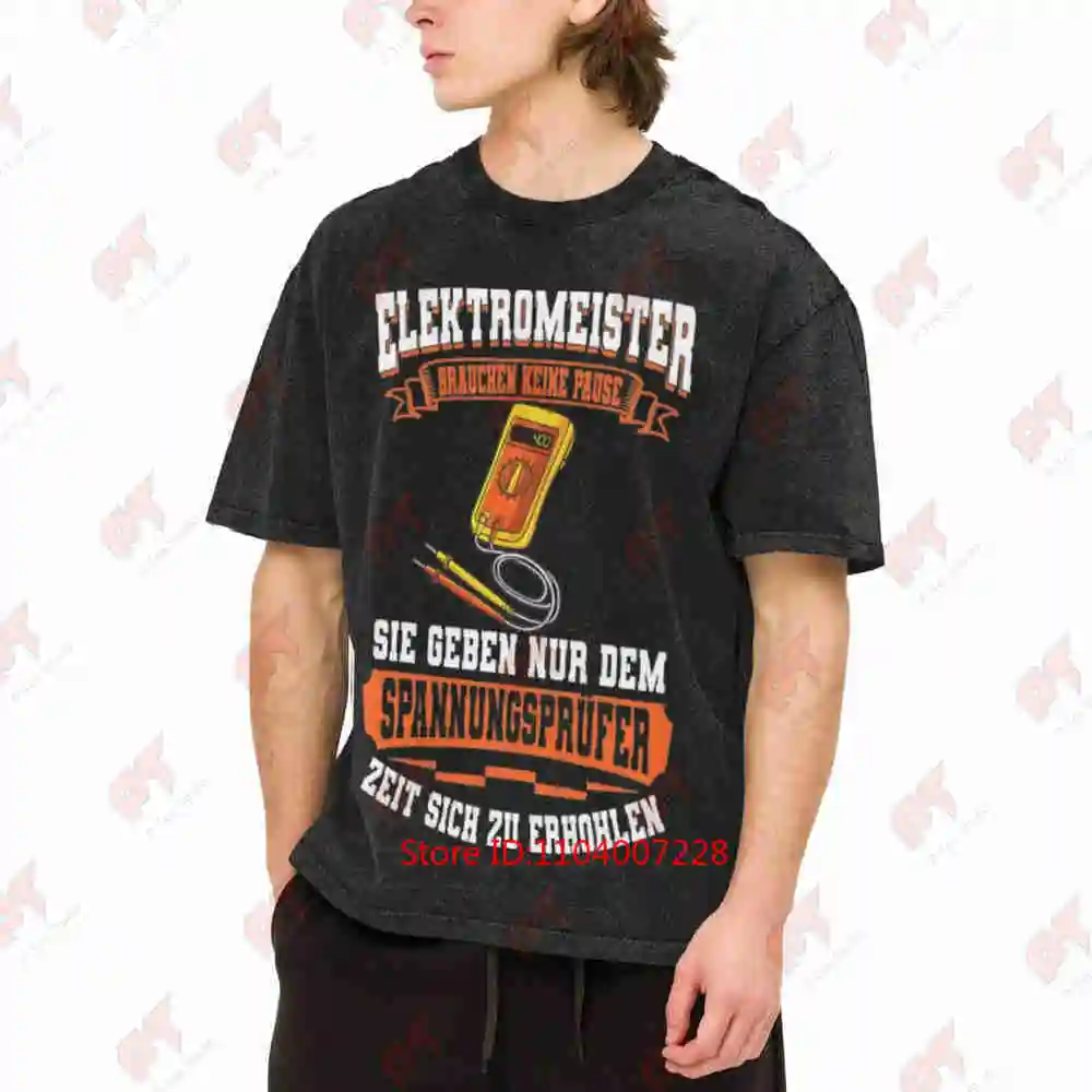 Electric Master Electrician Vintage Washed Tee Pure Cotton T-Shirt