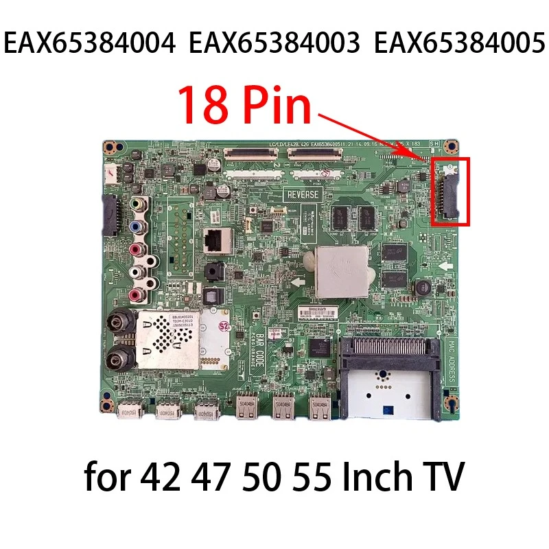 

Main Board EAX65384003 (1.2) EAX65384004 (1.5) EAX65384005 for 42LB650V 42LB658V 47LB650V 47LB656V 50LB650V 55LB670V Motherboard