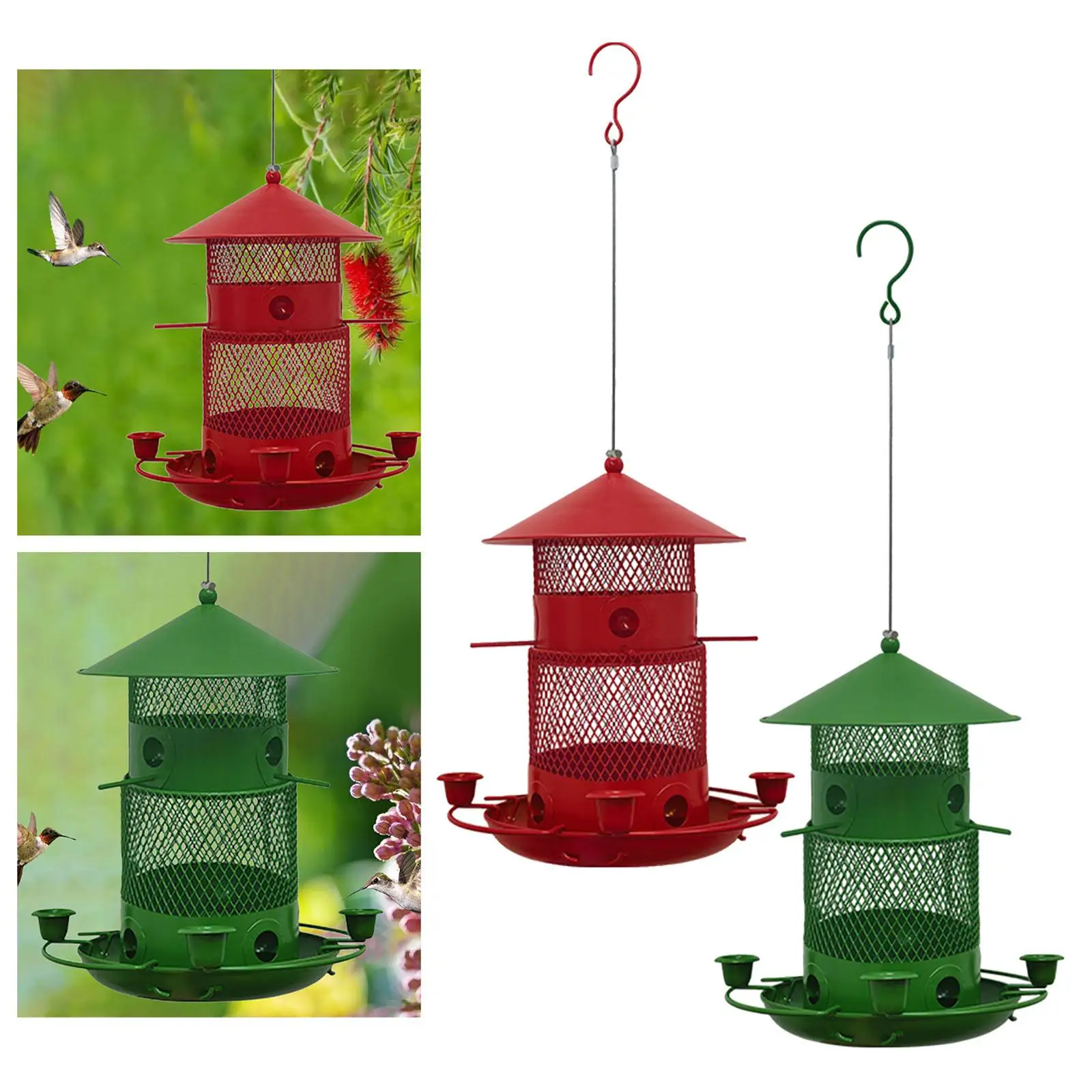 Iron Bird Feeder Metal Lawn Outdoor Fence Patio Outsides Hanging Birdfeeder Small Birds Feeder Essentials Waterproof Premium