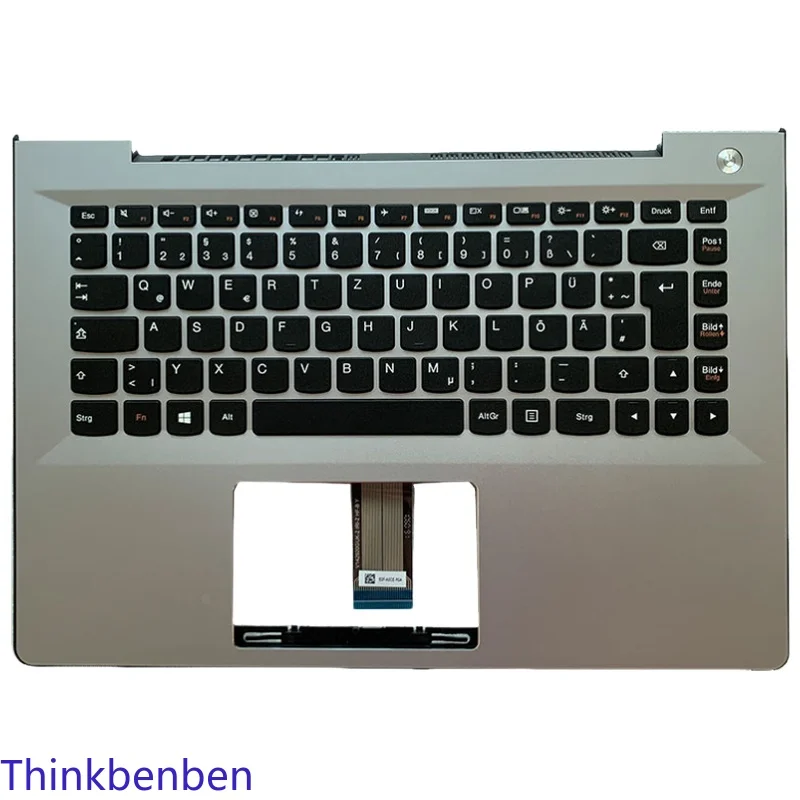 

DE German Silver Keyboard Upper Case Palmrest Shell Cover For Lenovo Ideapad 300S 500S 14 14ISK U41 S41 5CB0J33035