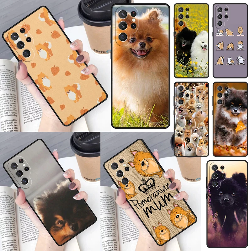 Pomeranian puppy dog Cover For Samsung Galaxy S23 Ultra S22 S20 S21 FE S8 S9 S10 Plus Note 10 20 Ultra phone Case