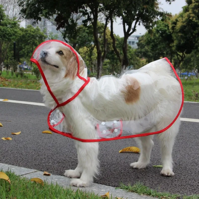 Xs-8XL Pet Dog Clothes Transparent Puppy Raincoat Fashion Color Edge Snap Design Waterproof Dog Rain Coat for Large Dogs Costume view 6