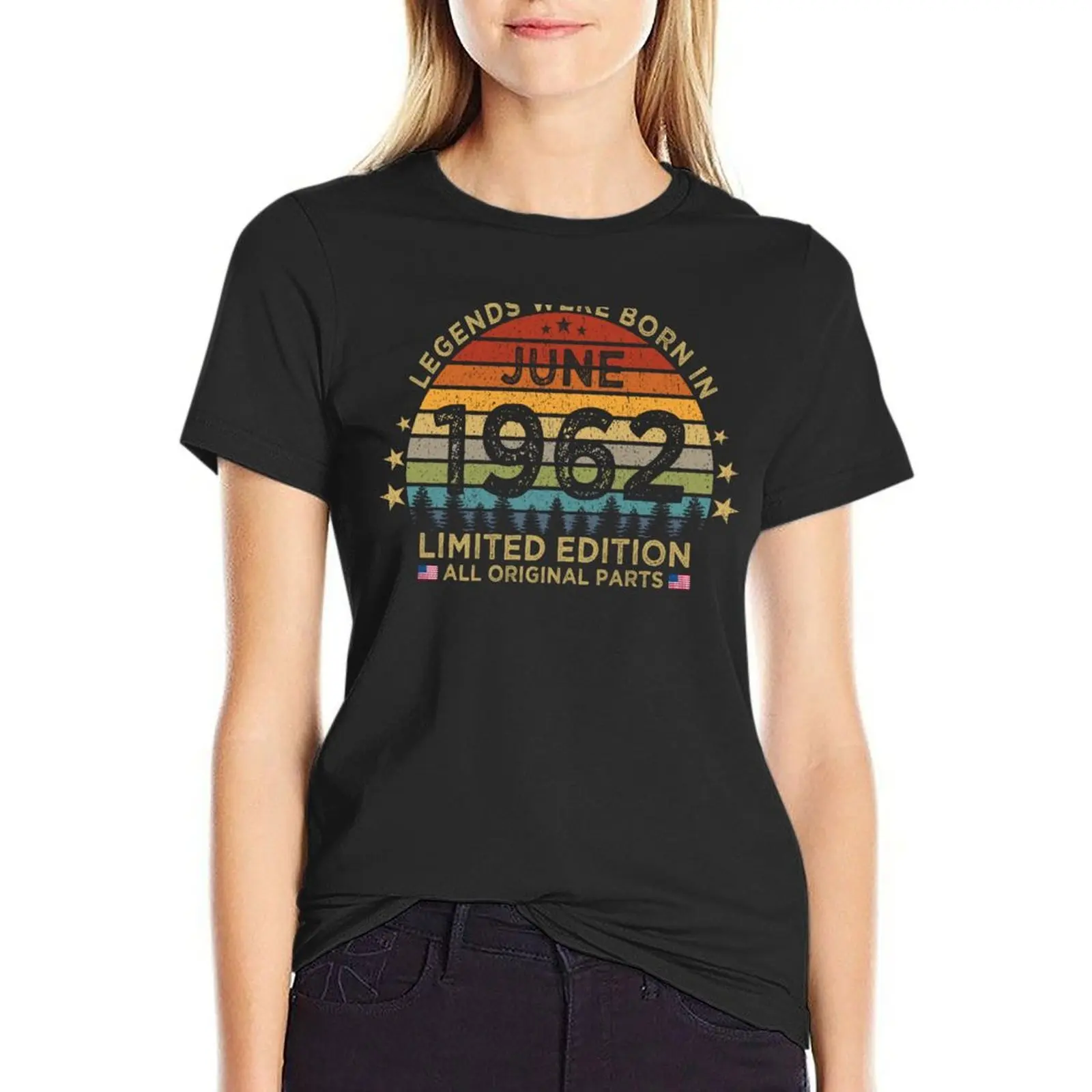 

Legends Were Born In June 1962 Limited Edition Patriotic T-Shirt kawaii clothes funny oversized workout shirts for Women
