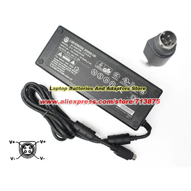 Genuine LI SHIN 0226A20 AC Adapter 4 Pins for Fujitsu AMILO A1630 A1635 AMILO 1840W D1840 D1845 D1840W 20V 8A 160W Power Supply