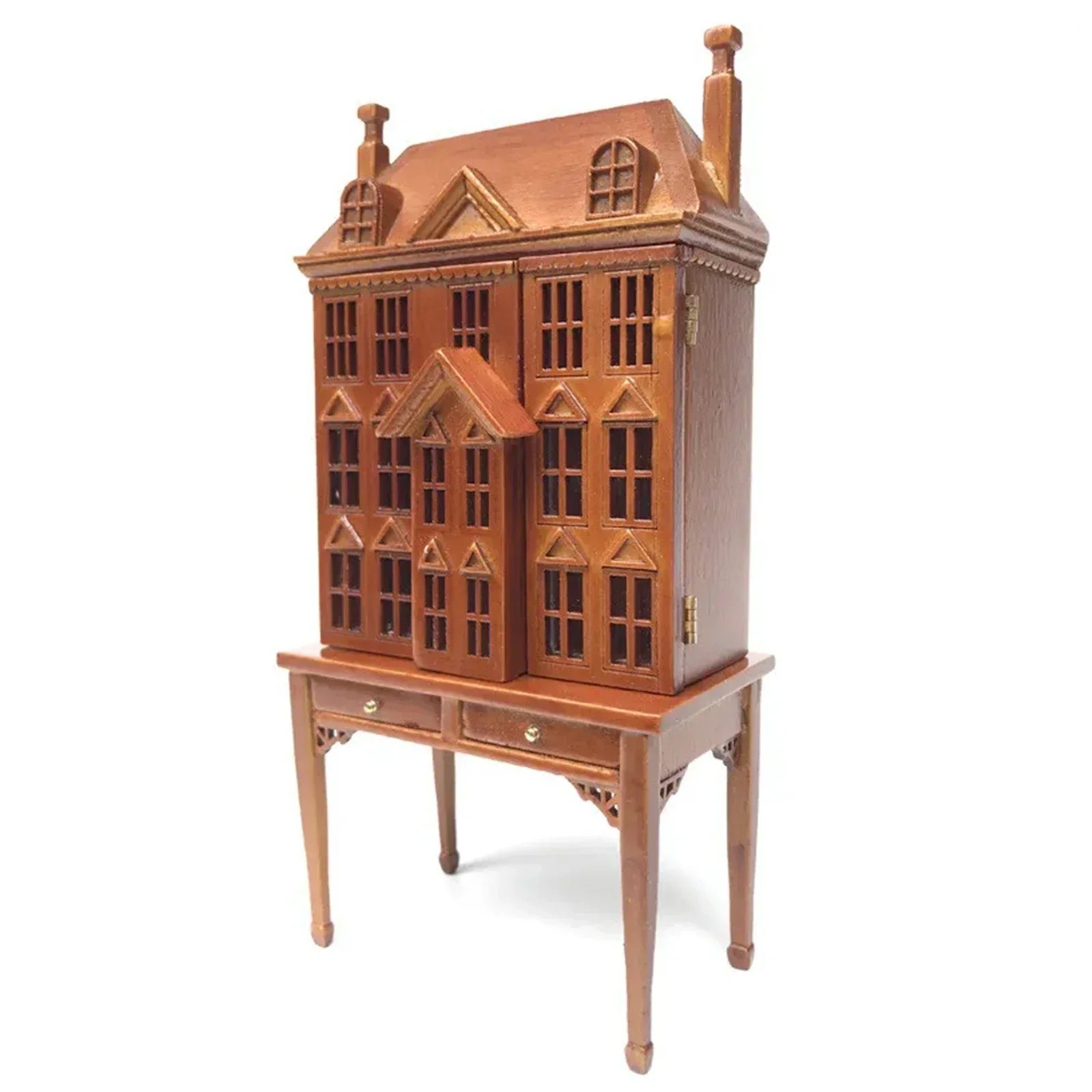 Dollhouse 1/12 Toy House Mini Model Display Cabinet Retro Coffee Wooden Children Dollhouse Scene 12 Props Toys gifts for friends