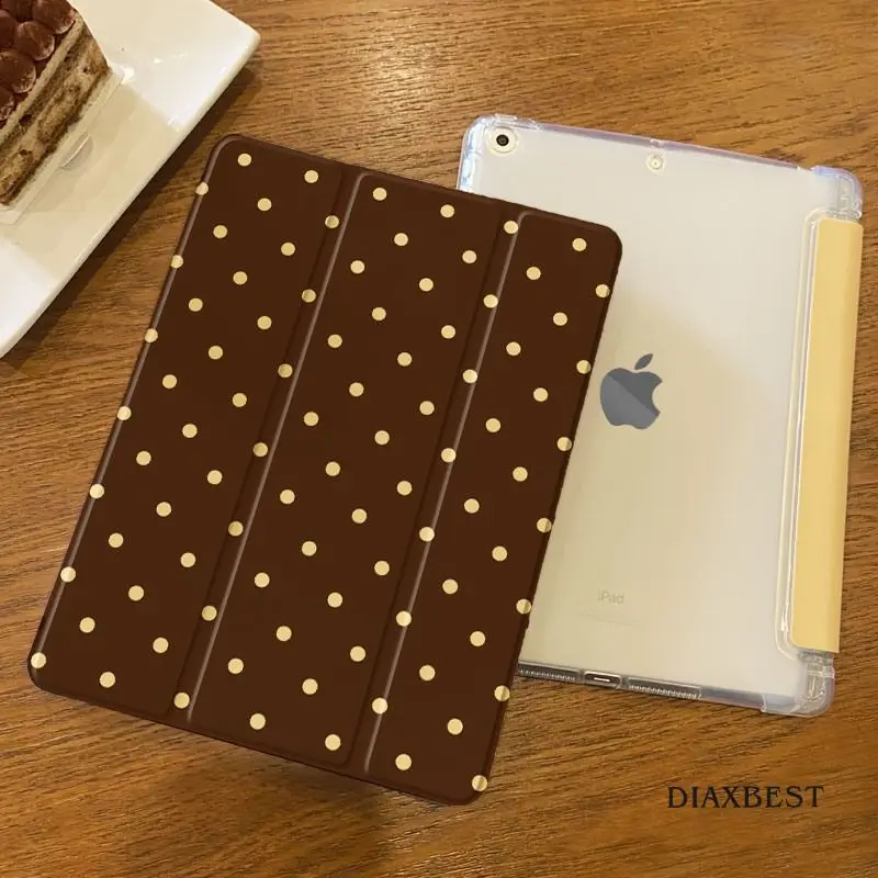 Korea Colorful Polka Dots ins Tablet Case For iPad Pro 11 13 M2 M4 M3 10.2 5/6th 7/8/9/10/11th Mini 6 7 Air 3 4 5 6 Stand Cover