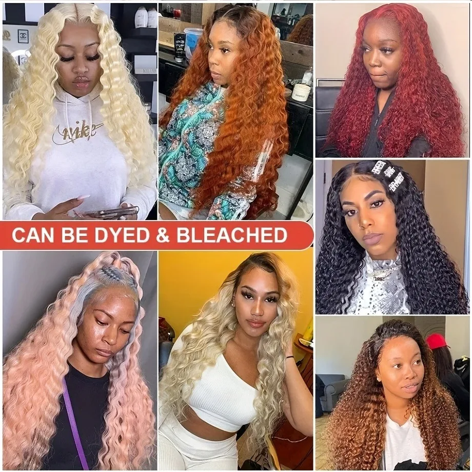 موجة عميقة الدانتيل الجبهة الباروكات شعر الإنسان قبل قطعها 200% الكثافة HD شفافة 13x4 الدانتيل الباروكات الأمامية للنساء الشعر البشري