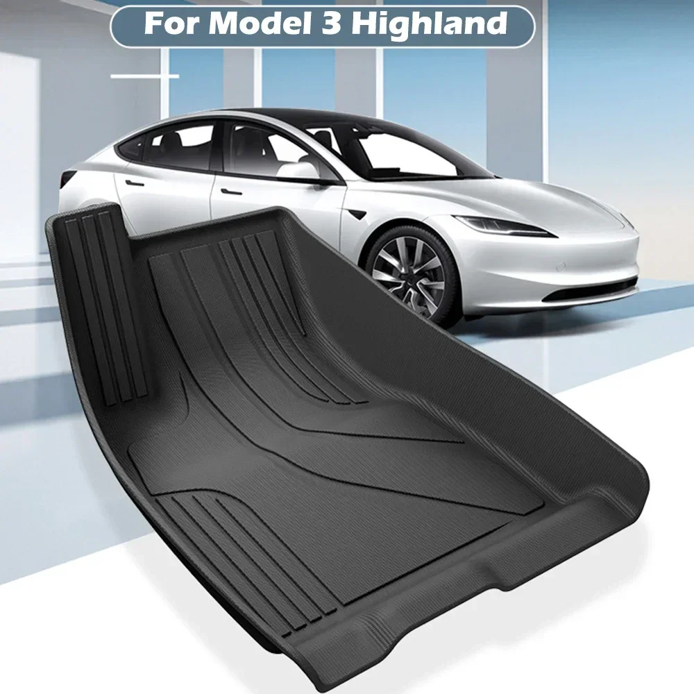 For  Model 3 Highland Floor Mats TPE All Weather Cargo Liner Waterproof High Edge Single / Double Layer Mats Accessories