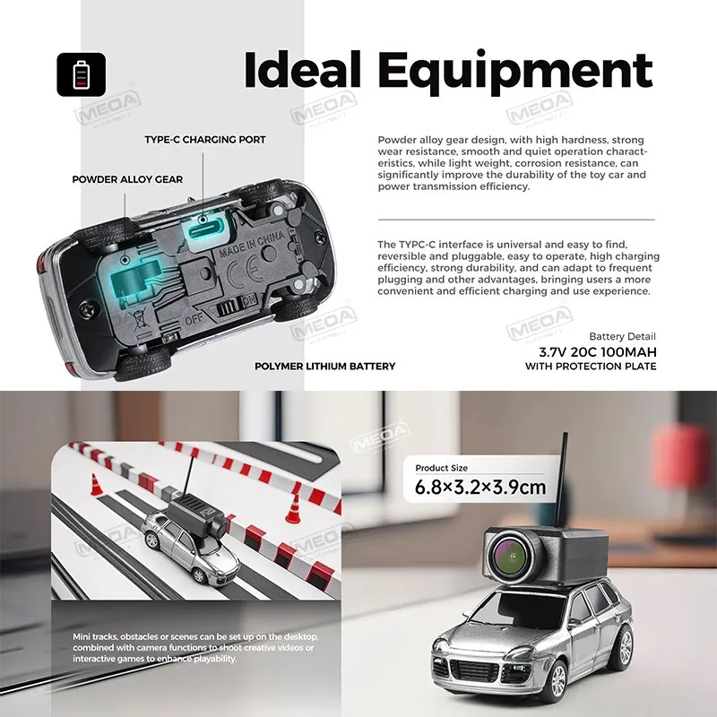 Wltoys 6401-C 1/64 FPV Mini RC Car & Runway Mats 2.4GHz Primeira Pessoa Vista Giroscópio Carro de Controle Remoto com Câmera HD Brinquedo de Corrida