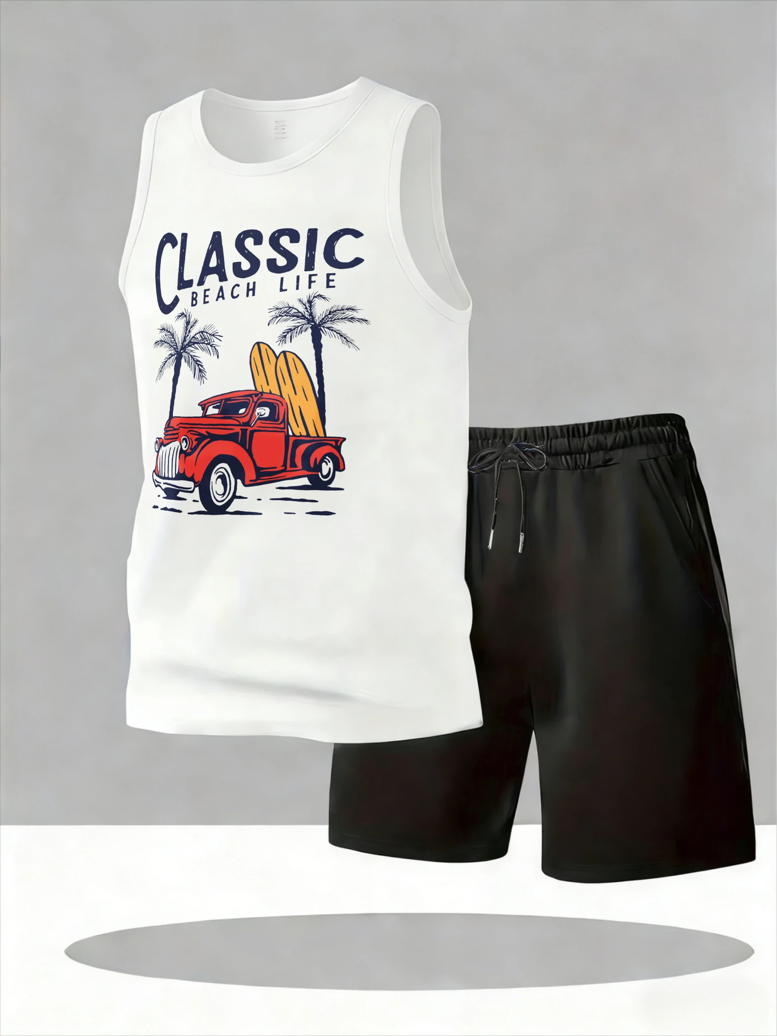 

Men's Tank Top Sets 2026 Summer Quick drying running Men's sweatshirt set crewneck sports Breathable beach oversize Sportswear