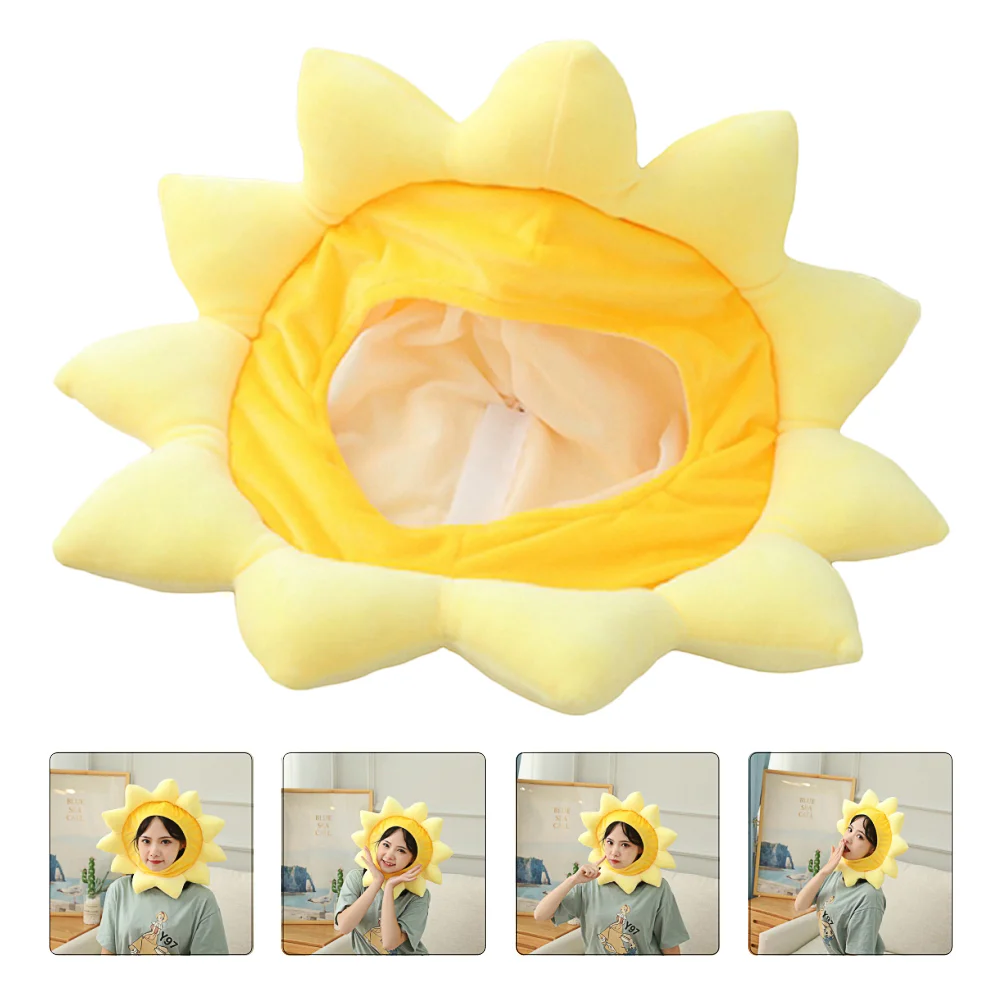 

Sunflower Headgear Unique Party Hat Novelty Headdress Costume Masquerade Prop Plush and Pp Cotton Cosplay