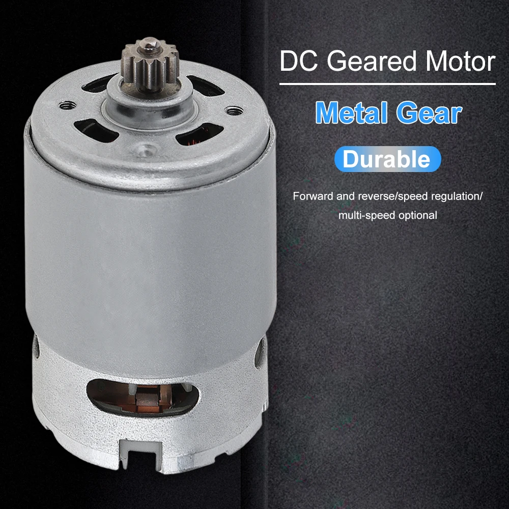 RS550 DC Motor 12V 16.8V 21V 25V 19500 RPM 9 11 12 Teeth RS 550 High Torque Micro Motor for Electric Drill Screwdriver