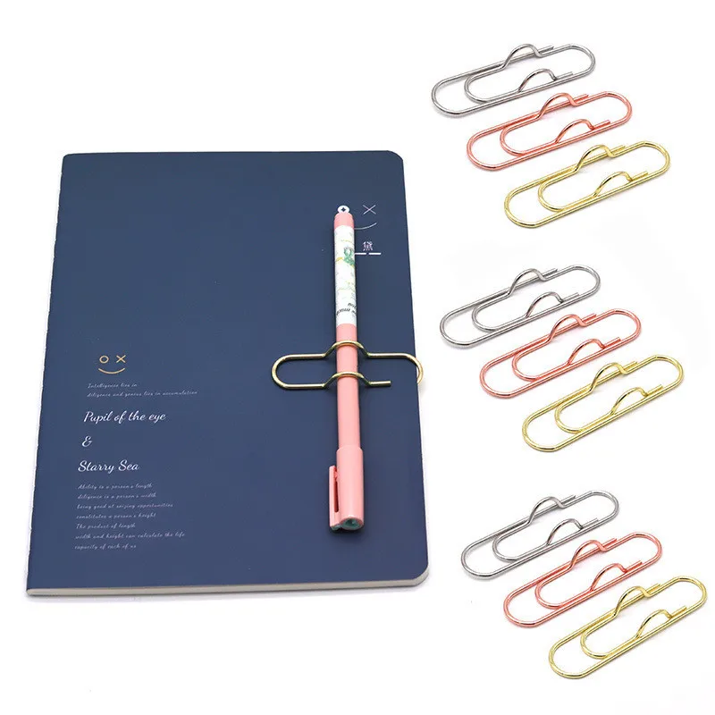 

10 шт./компл. металлические скрепки для бумаг с держателем для ручек, зажимы для переплета, многофункциональные школьные и офисные учебные принадлежности, канцелярские скрепки