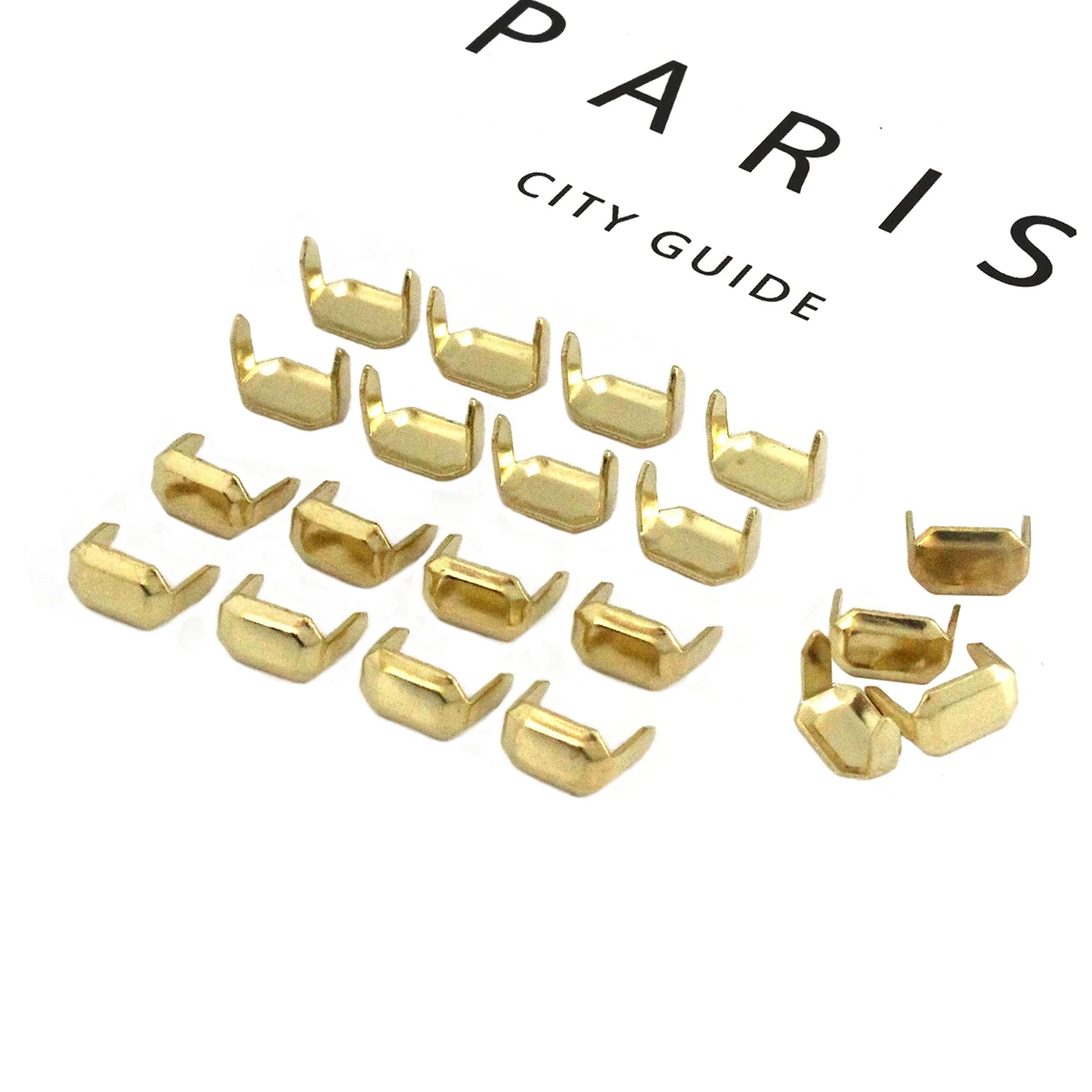 20 Pcs Brass Leather Staples Two Prong Claw Rivets for Belt Loops Keeper Connect Craft Fastener Hardware Accessories