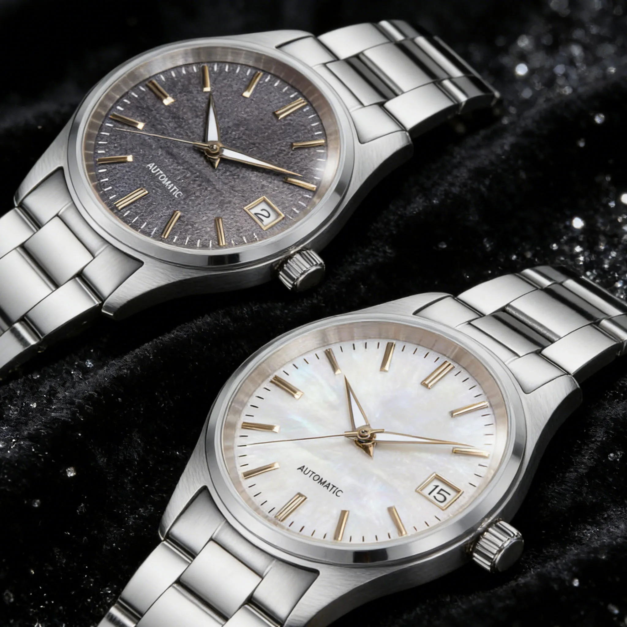 

36mm Tandorio Classic Pilot Black White Blue Particle Dial Sapphire Glass 200m Waterproof NH35 Automatic Movement Men Dive Watch