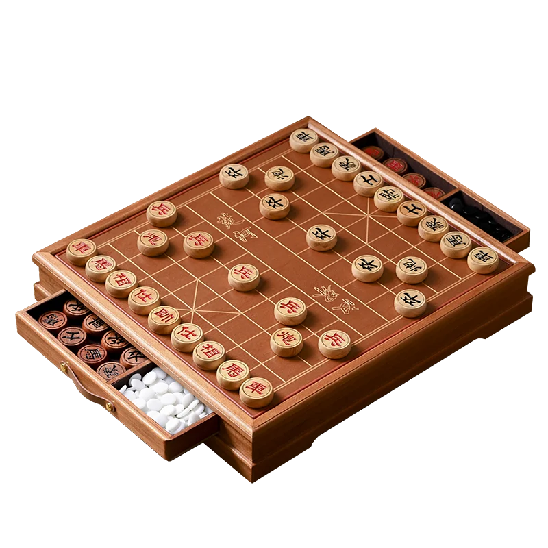 

Chinese chess Go double-use two-in-one double-sided chessboard mahogany solid wood chess backgammon children's home gift