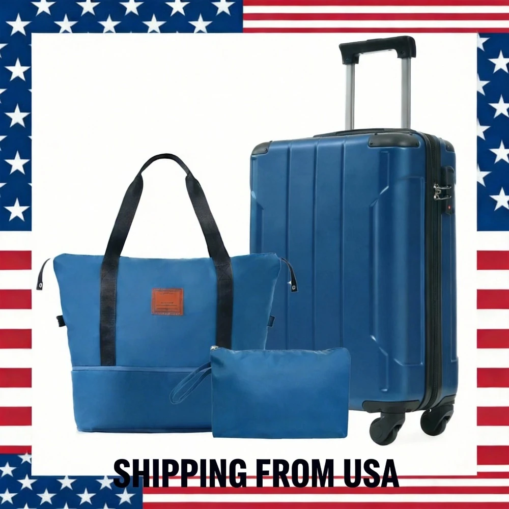 

Blue(20in),Hardshell Luggage Sets 3 Piece Carry-on Suitcases with Wheels Travel Luggage for Men Women