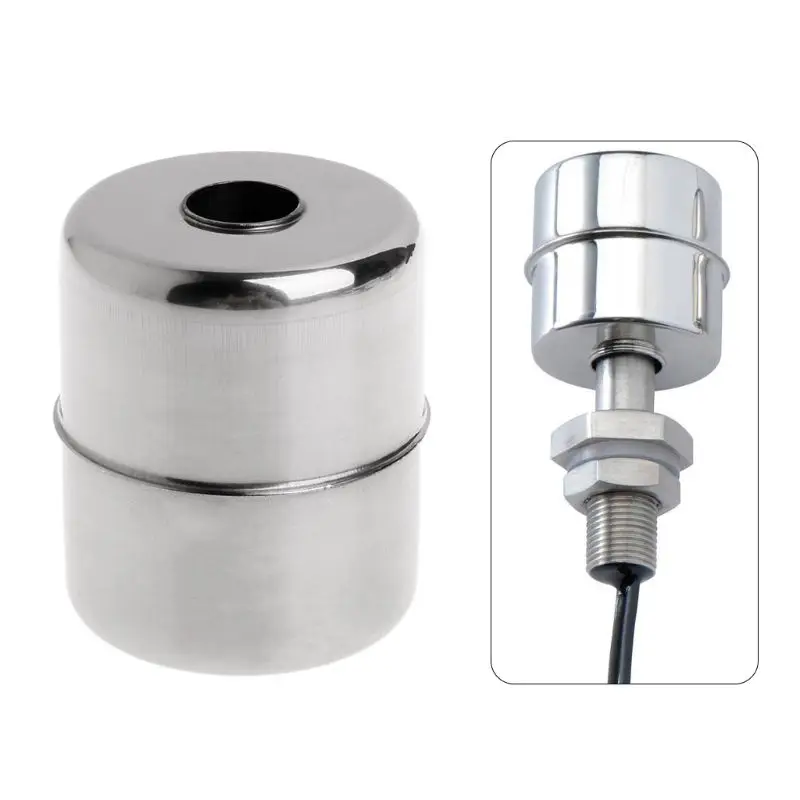 Water Flow Sensor Liquid Level Switch, Stainless Steel Ball Float Magnetic Floating Level Switch Flow Sensor Durable