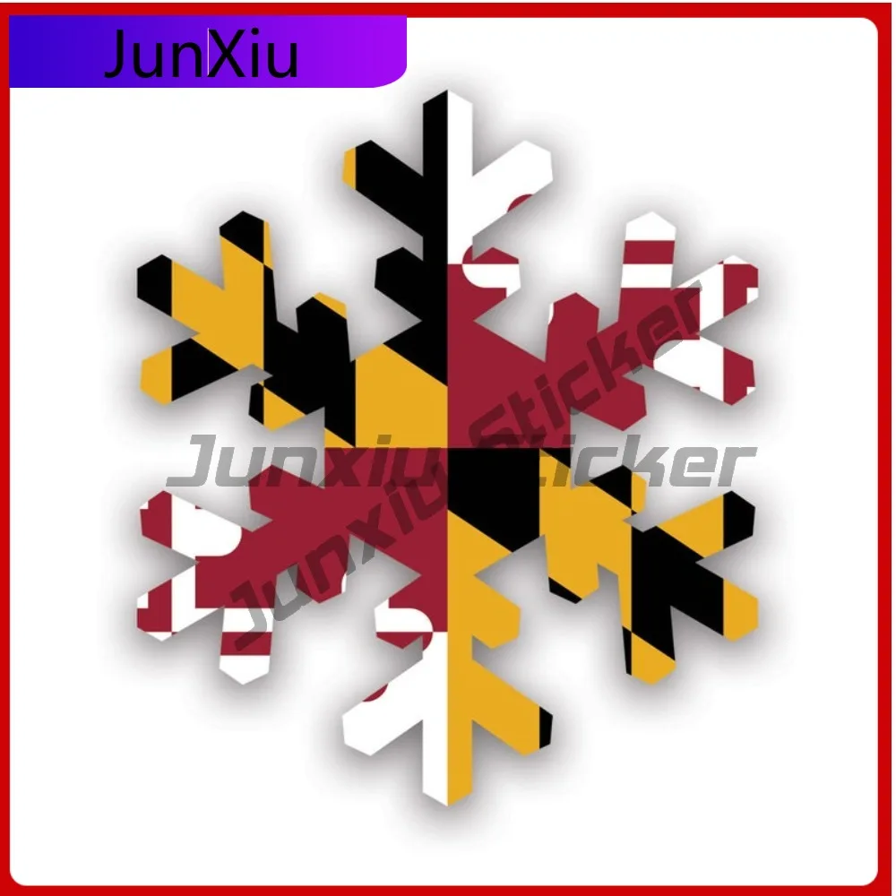 

Maryland Snowflake Sticker Fade Resistant Waterproof Sport For Laptop Truck Rear Windshield Easy To Remove No Residue Decal