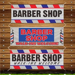 High Quality Vinyl Barber Shop Banner PVC Sign Salon Beauty Haircut Open Store Advertise Decoration, Custom Print