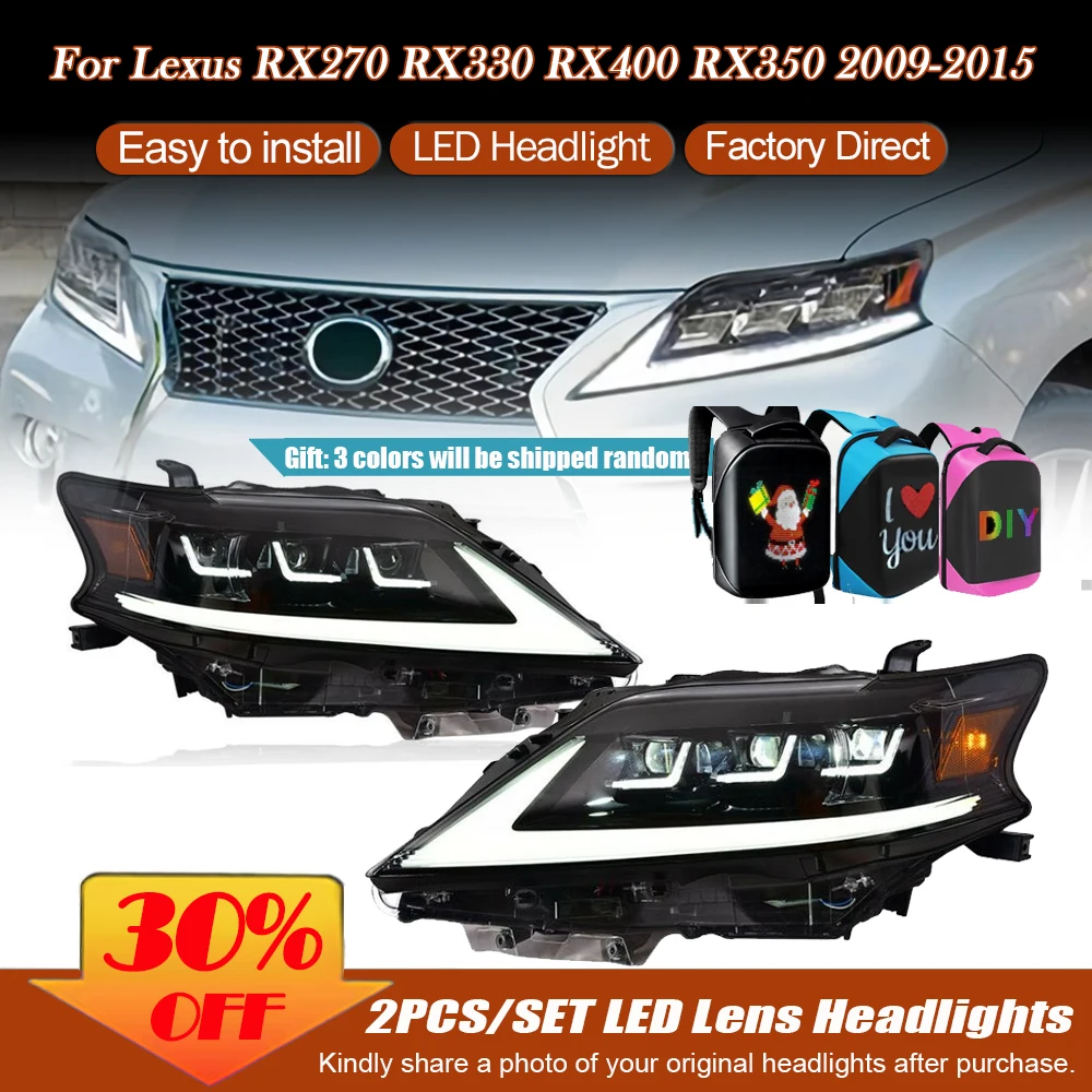 Car Lights For Lexus RX270 Headlight 2009-2015 RX330 RX400 RX350 LED Head Lights DRL Signal Lamp Projector Lens Auto Accessorie