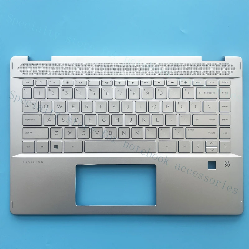 A+  New For HP Pavilion x360 14-DH 14M-DH Palmrest Non-Backlit Keyboard Silver