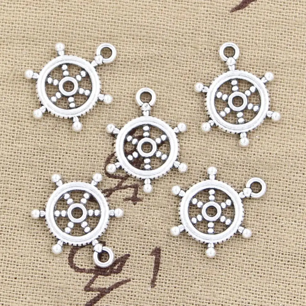 30 sztuk Charms statków steru steru koła 20x15mm antyczny brąz srebrny kolor Plated wisiorki dokonywanie DIY Handmade tybetański biżuteria