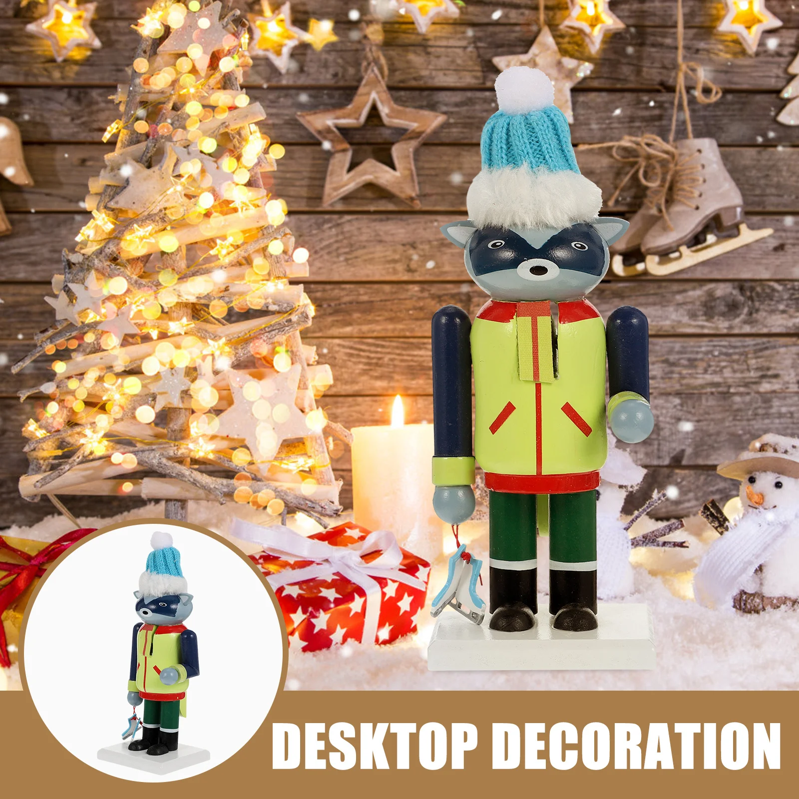 

Classic Meerkat Wood Nutcracker Ornament Festival Decoration Desktop Xmas Party Gift Christmas Home Office Decor