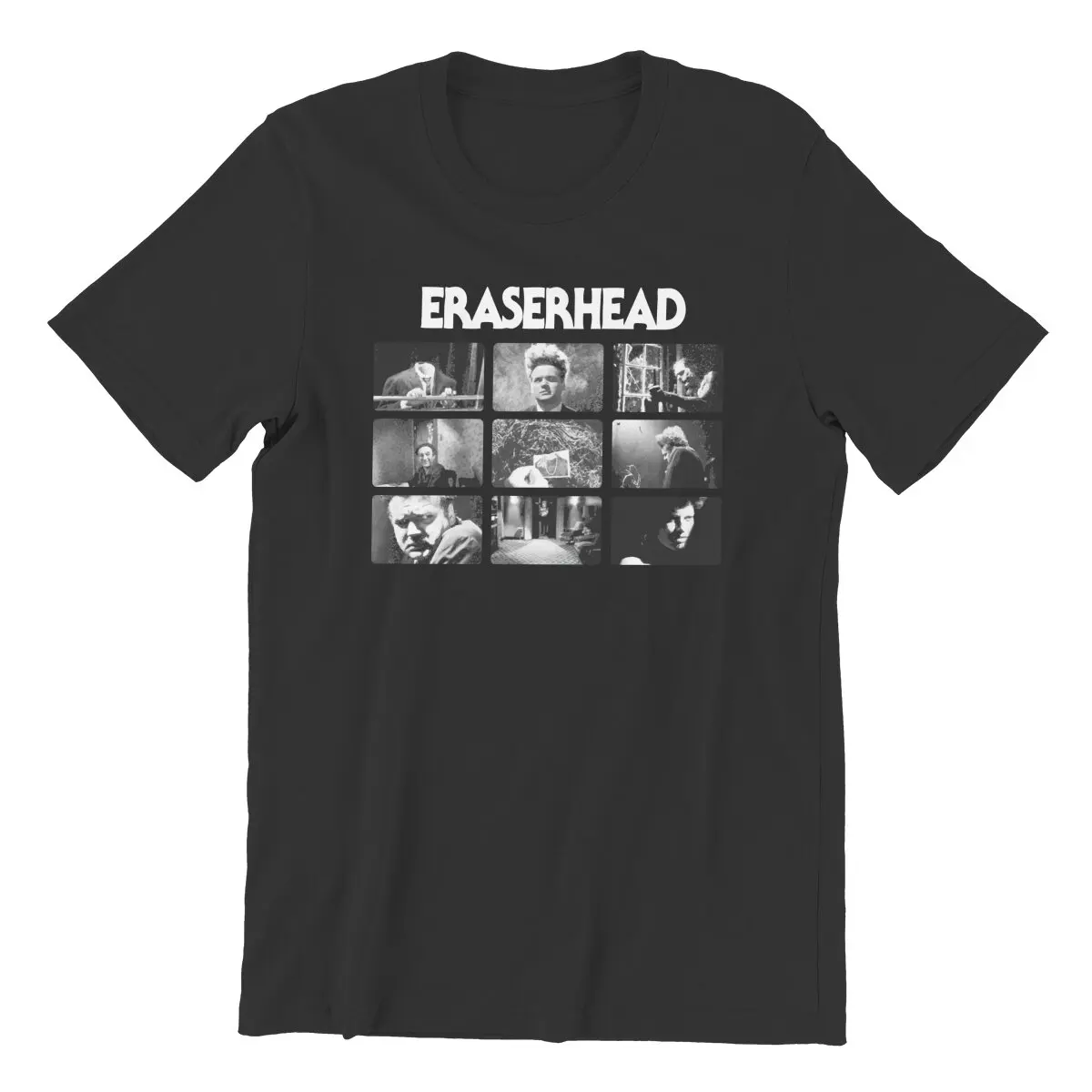 Eraser collection head movie  David Lynch T-Shirts Men Horror movie Eraserhead vintage Hipster Pure Cotton Plus Size Clothes