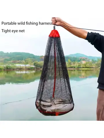 Collapsible Fishing Mesh Bag Thickening Live Fish Net w/Bundle Mouth For Fishing Net /Crayfish/Shrimp/Smelt/Eels Traps fishing