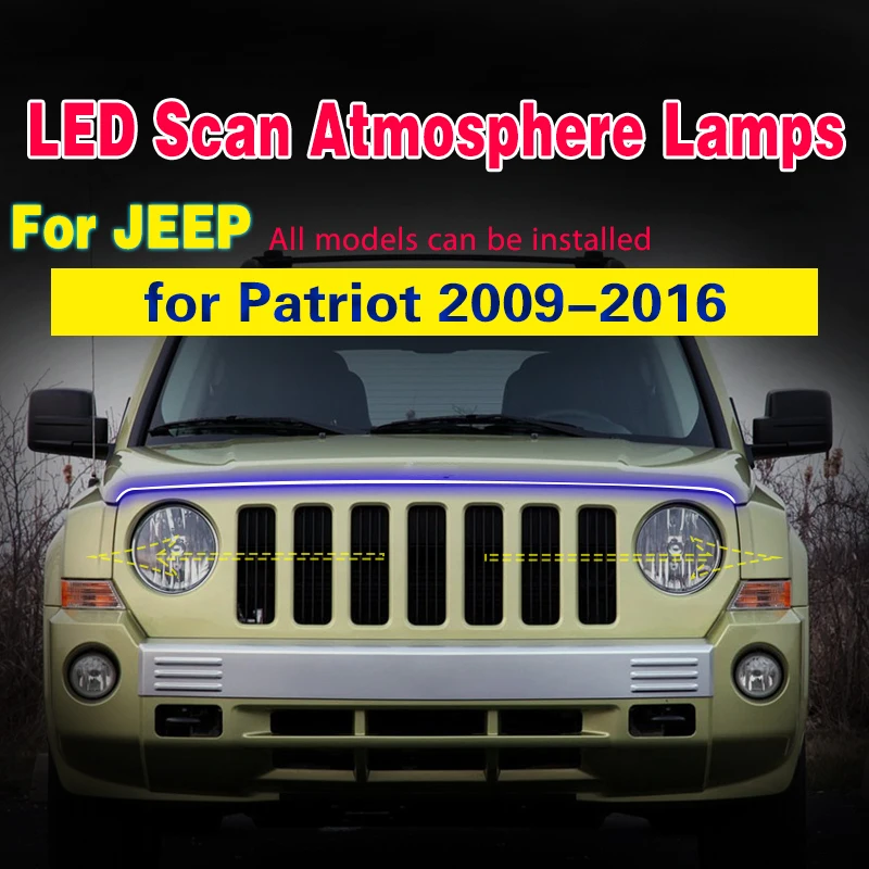 

LED For Jeep Patriot 2009-2016 LED Daytime Running Light With Start Scan DRL Lamp Waterproof Light Strip Decorative Ambient Lamp