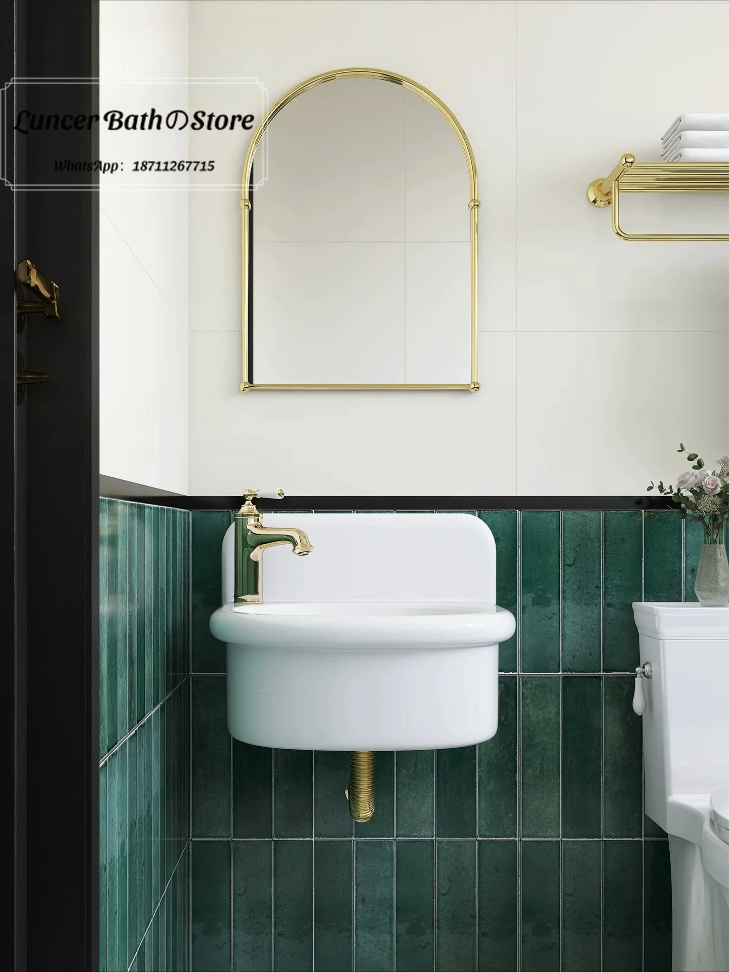 

Compact Wall Mount Lavatory High Temperature Glazed Anti-splash Floating Hand Wash Basin For Narrow Restroom Laundry Area