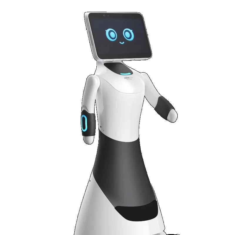 Intelligent Humanoid Greeting Robot Visitors Management Voice Interaction App-Controlled Auto Charge Battery for Reception