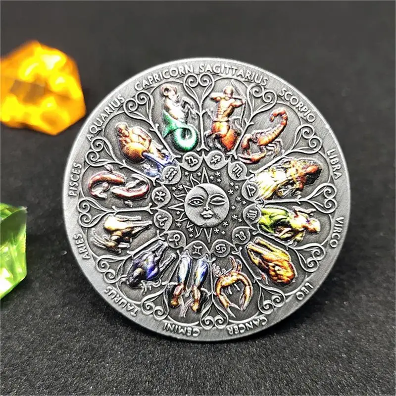 Twelve Constellation Commemorative Coin Goddess Of Fortune Guardian Commemorative Coin Lucky Goddess Protector Souvenir Coin