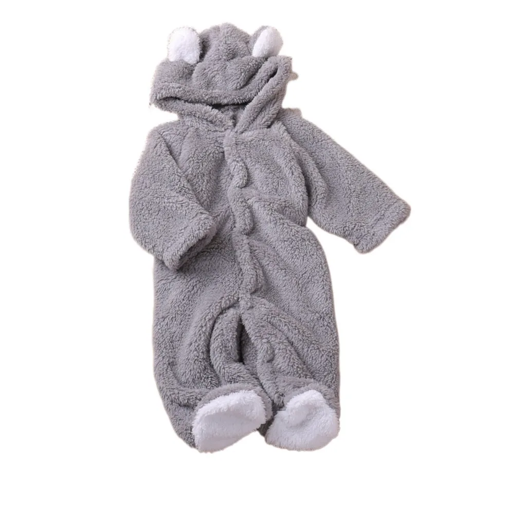 

Cute Warm Baby Jumpsuits Hooded 3-6 Months Infant Rompers Long Sleeve Newborn Onesie Infant Boy Girls
