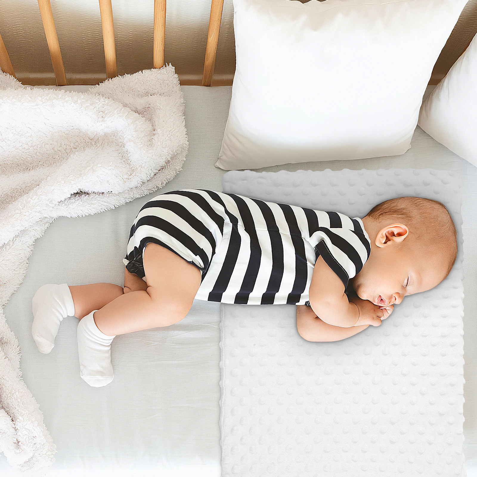 

Large Nursing Incline Breastfeeding Wedge Pillow For Newborn Anti Spit Up Comfort Support Soft Surface Side Sleeping Feeding