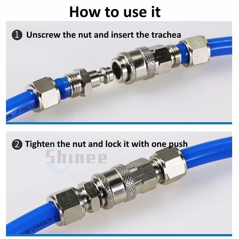 EU 모든 구리 니켈 도금 미니 공기 호스 퀵 커플링 릴리스 공압 피팅 유럽 커넥터 빠른 의료 장비 SH