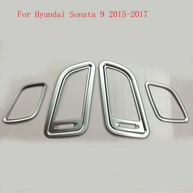 Front Rear Window Chrome Trim Strip For Hyundai Sonata 9 2015-2017 Air Vent Outlet Frame Interior Modification Accessories