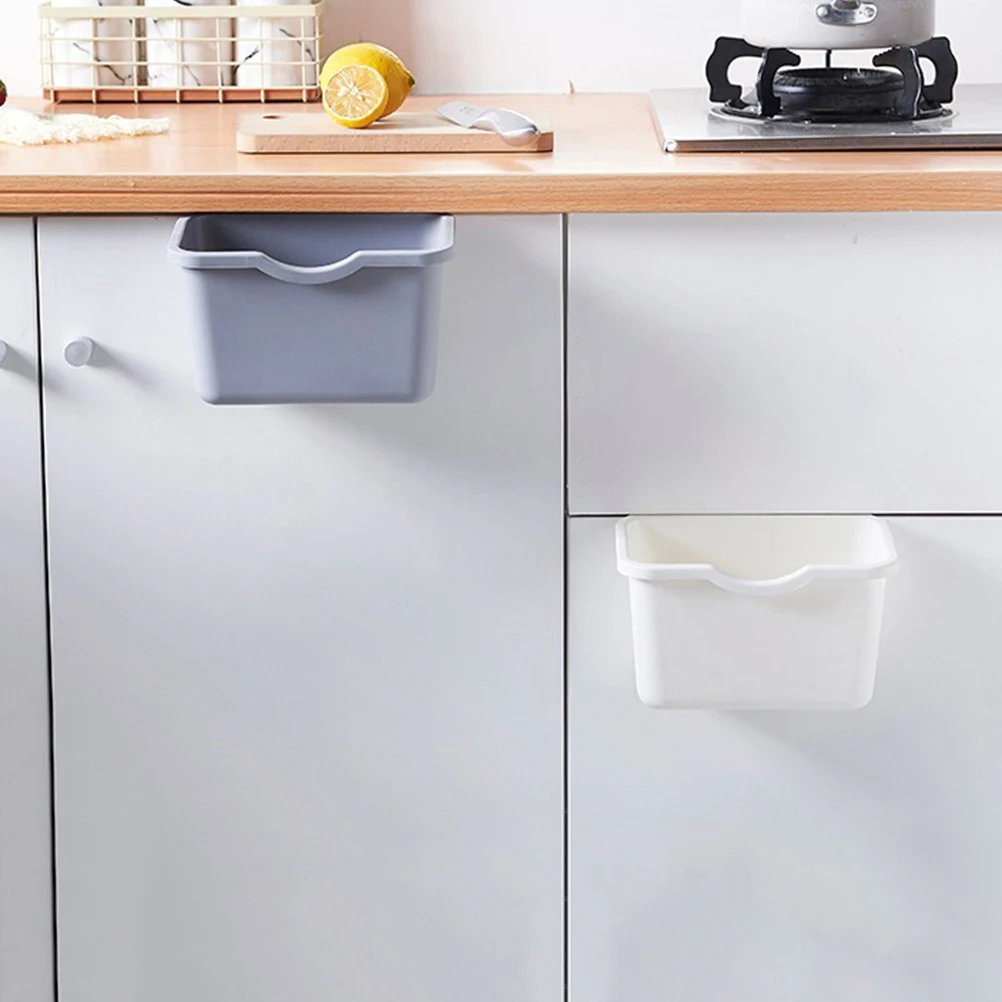 

2 Pcs Hanging Trash Can Kitchen Storage Container Plastic Household Organizer Multi Basket Storage Box