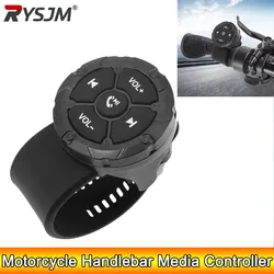 AD Car Steering Wheel Control 5 Keys Bluetooth-compatible Remote Button Helmet Earphone Motorcycle Handlebar Media Controller