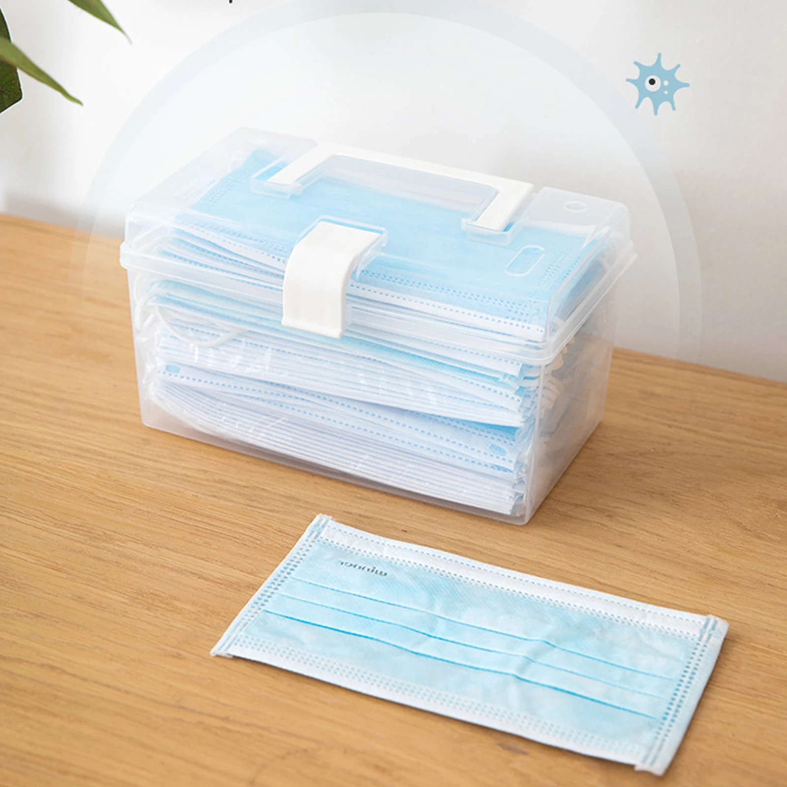 

Plastic Dustproof Moistproof Lightweight Portable Household Storage Box Case Travel Container Household Item