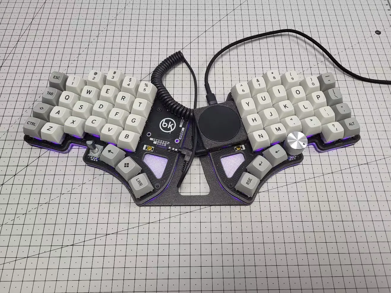 Dilemma Max Split Keyboard Kit Custom Wired RGB Welding/hot-swap Fdm PrintingKnob Touchpad Simulate Mouse Support Vial Mx Switch